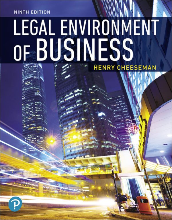 Legal Environment of Business 9th Edition by Cheeseman Solution Manual